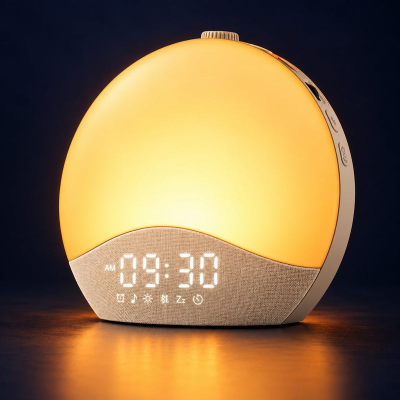 Emberly Glow sunrise alarm clock glowing warm amber