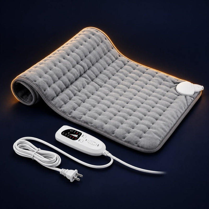 Emberly Warm heating pad glowing warm on a midnight background